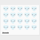 Sticker Cœur Le visage heureux de Kawaii (Feuille)