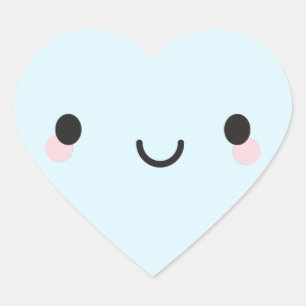 Sticker Cœur Le visage heureux de Kawaii