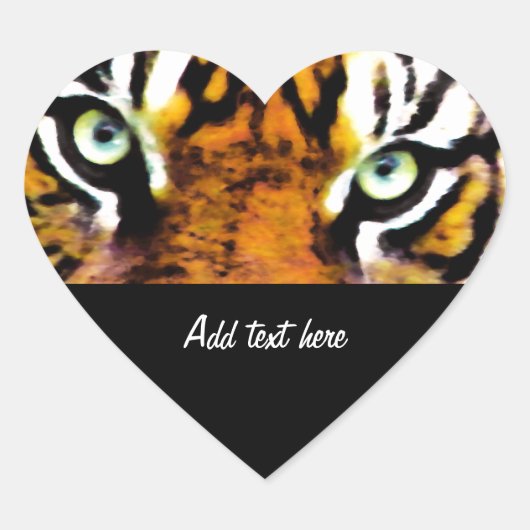 STICKER CŒUR LE YEUX DE TIGER (Devant)