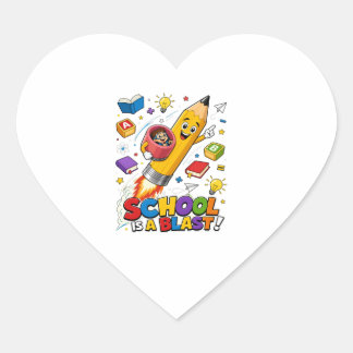 Sticker Cœur L'école c'est super! Aventure d'apprentissage amus