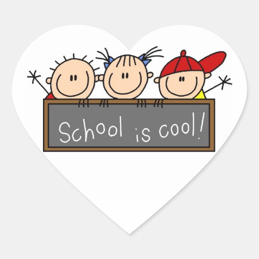 Sticker Cœur L'école est Cool (Devant)