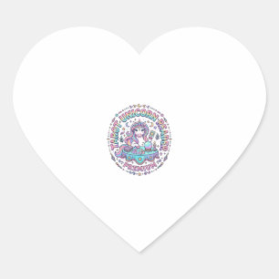 Sticker Cœur Lecteur de Tarot Licorne Premium Impression Drôle