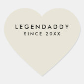 Sticker Cœur Legendaddy pour légendaire papas simple minimalist (Devant)
