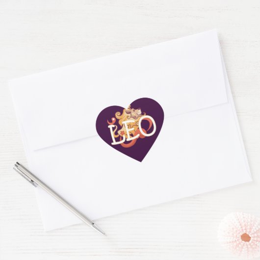 Sticker Cœur Leo zodiac (Enveloppe)