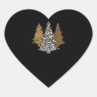 Sticker Cœur léopard de noël arbres guépard cadeau poster de an