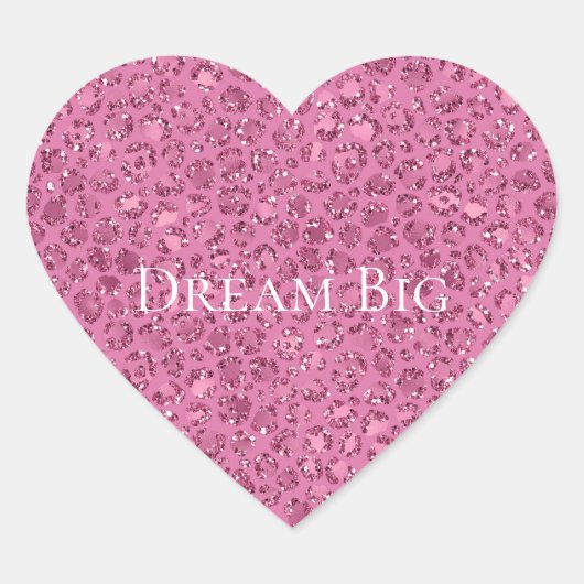 Sticker Cœur Léopard de Parties scintillant rose (Devant)