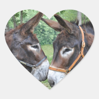 Sticker Cœur Les ânes amoureux