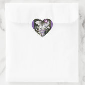 Sticker Cœur Les anges sont avec vous fleurs violettes fleurs f (Sac)