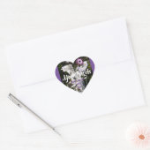 Sticker Cœur Les anges sont avec vous fleurs violettes fleurs f (Enveloppe)