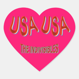 Sticker Cœur Les Etats-Unis le bleu blanc rouge d'INDIVISIBLES