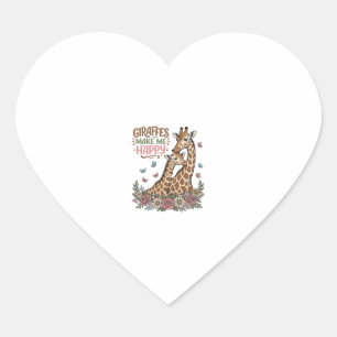 Sticker Cœur Les girafes me rendent heureux, design de chemise