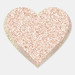 Sticker Cœur Les parties scintillantes de rose d'or Girly