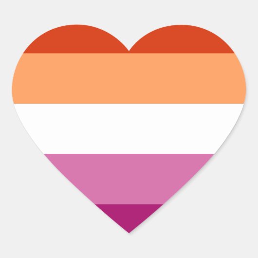 Sticker Cœur Lesbian Pride Flag LGBTQ (Devant)