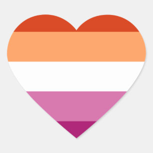 Sticker Cœur Lesbian Pride Flag LGBTQ