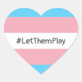 Sticker Cœur #Let'ThemPlay Drapeau Transgenre Athlètes (Devant)