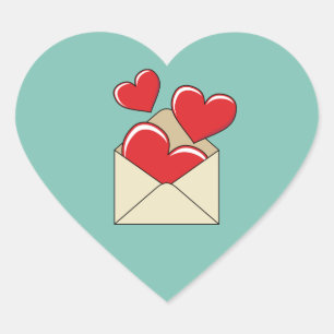 Sticker Cœur Lettre de love