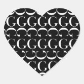 Sticker Cœur Lettre initiale G (Devant)