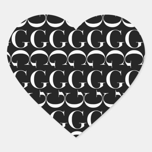 Sticker Cœur Lettre initiale G (Devant)
