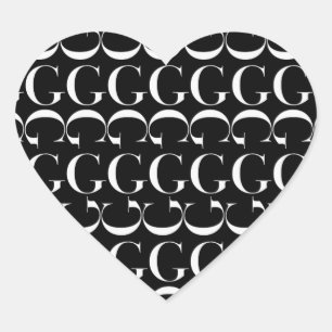 Sticker Cœur Lettre initiale G