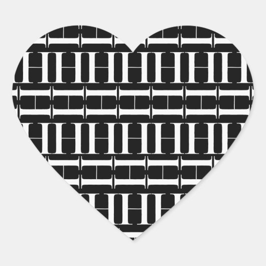 Sticker Cœur Lettre initiale H monogramme (Devant)