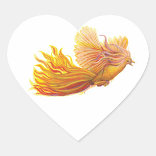 Sticker Cœur Levée Phoenix Bird