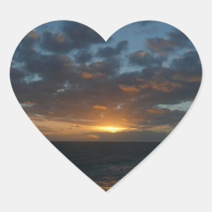 Sticker Cœur Lever du soleil à Sea II Ocean Seascape