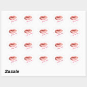 Sticker Cœur Lèvres de baiser personnalisables (Feuille)
