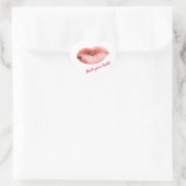 Sticker Cœur Lèvres de baiser personnalisables (Sac)