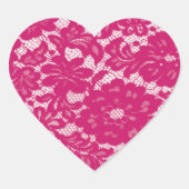 Sticker Cœur Lexique rose chaud (Devant)