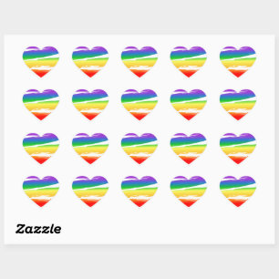 Sticker Cœur Lgbt Rainbow Heart Brush Effet
