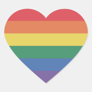 Sticker Cœur LGBTQ+ couleur Rainbow HEART Pride