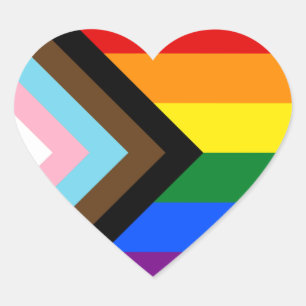 Sticker Cœur LGBTQ & Fierté - Drapeau de la fierté arc-en-ciel