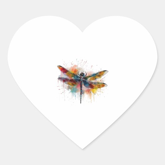 Sticker Cœur libellule (Devant)