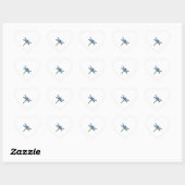 Sticker Cœur libellule colorée sur une branche (Feuille)