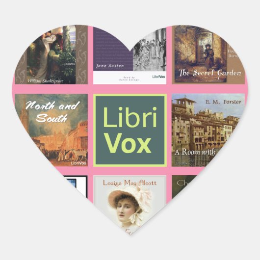 Sticker Cœur LibriVox FILLE. (Devant)