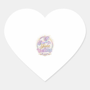 Sticker Cœur Licorne Brille Comme une Licorne POD Prêt Marché