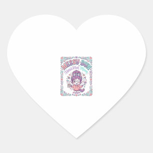 Sticker Cœur Licorne Chignon Messy Maman Licorne Graphique Rétr