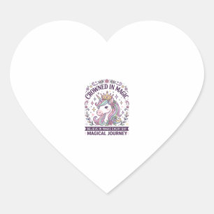 Sticker Cœur Licorne Couronnée en Typographie Gras Graphique T