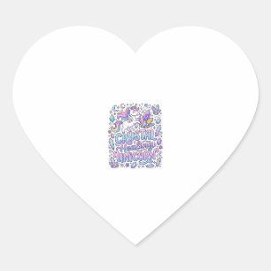 Sticker Cœur Licorne Cristal Guérison Cadeau Licorne Idée Vecto