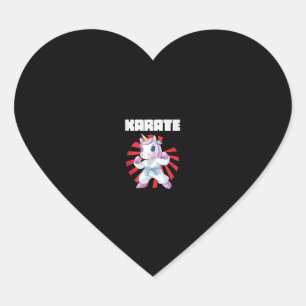 Sticker Cœur Licorne de karaté mignonne Karaté arts martiaux ja
