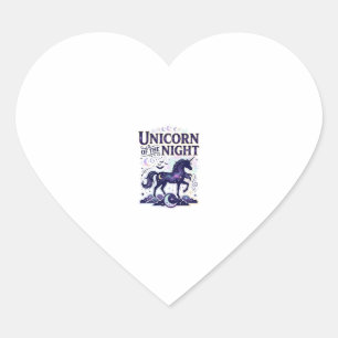 Sticker Cœur Licorne de la conception graphique de nuit Zazzle
