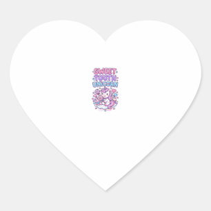 Sticker Cœur Licorne Douce Dent Licorne Mignonne Pastel Mignon