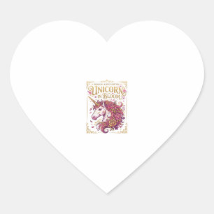 Sticker Cœur Licorne en fleurs design élégant Zazzle_1