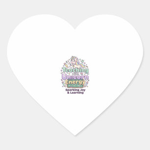 Sticker Cœur Licorne Enseignement avec Licorne Énergie Gras Typ