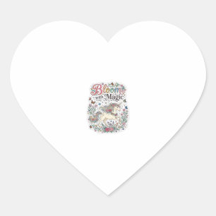 Sticker Cœur Licorne Fleurir avec la Typographie Vectorielle Pr