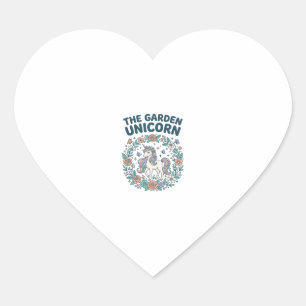 Sticker Cœur Licorne Le Jardin Licorne T-Shirt Design Tendance_