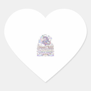 Sticker Cœur Licorne Lune Enfant Licorne Conception Originale Z