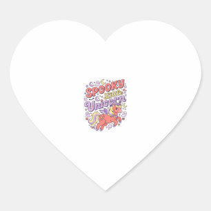 Sticker Cœur Licorne Petite Licorne Effrayante Fantaisiste Fond