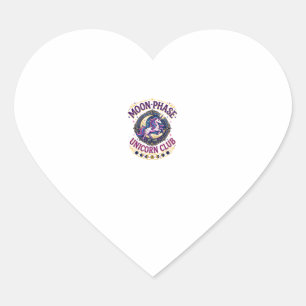 Sticker Cœur Licorne Phase Lunaire Licorne Club Commercial T-Sh