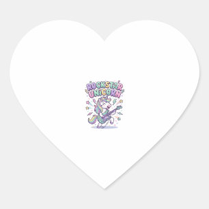Sticker Cœur Licorne Rockstar Licorne Charmant Vêtements Graphi